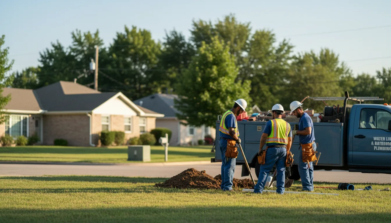 Residential water line and bathroom plumbing service in Sinton, TX